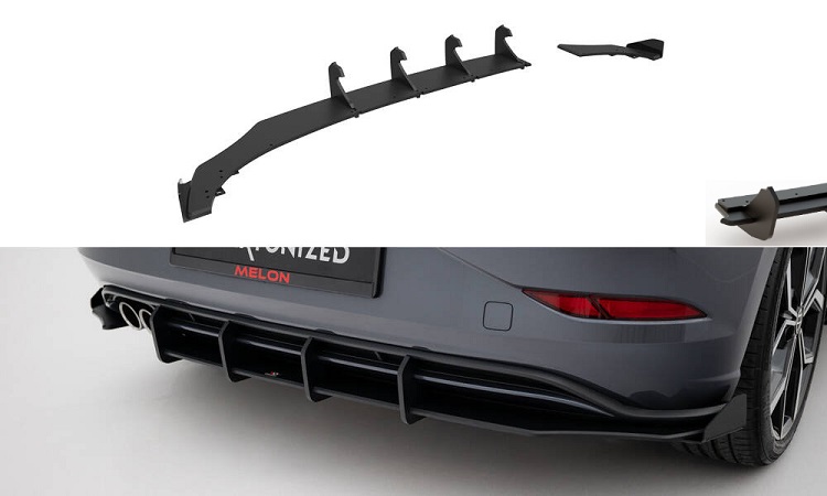 SOTTODIFFUSORE + FLAPS STREET PRO MAXTON DESIGN PER VW POLO AW GTI RESTYLING (NERO)