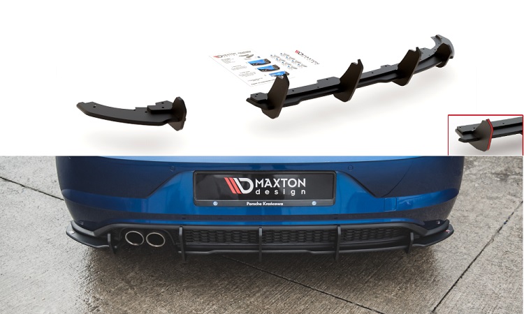 SOTTODIFFUSORE STREET PRO MAXTON DESIGN PER VW POLO AW GTI PRE-RESTYLING (ROSSO E NERO)