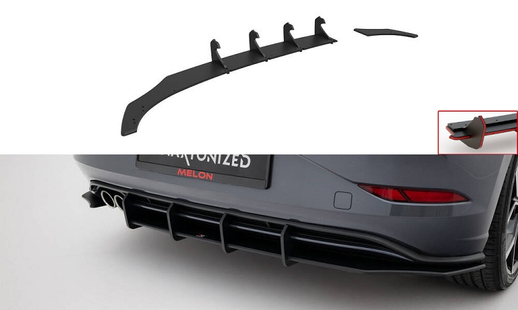SOTTODIFFUSORE STREET PRO MAXTON DESIGN PER VW POLO AW GTI RESTYLING (ROSSO)