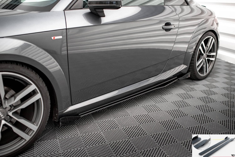COPPIA SOTTOMINIGONNE + FLAPS STREET PRO MAXTON DESIGN PER AUDI TT 8S CON S-LINE PRE-RESTYLING (NERE)