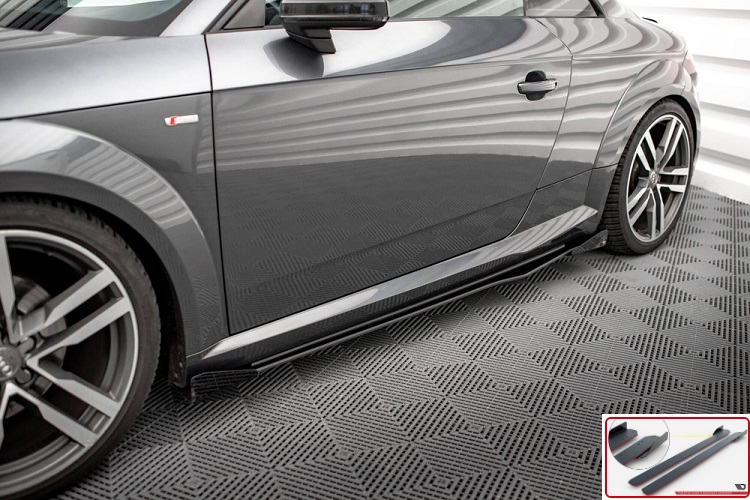COPPIA SOTTOMINIGONNE + FLAPS STREET PRO MAXTON DESIGN PER AUDI TT 8S CON S-LINE PRE-RESTYLING (BORDO ROSSO)