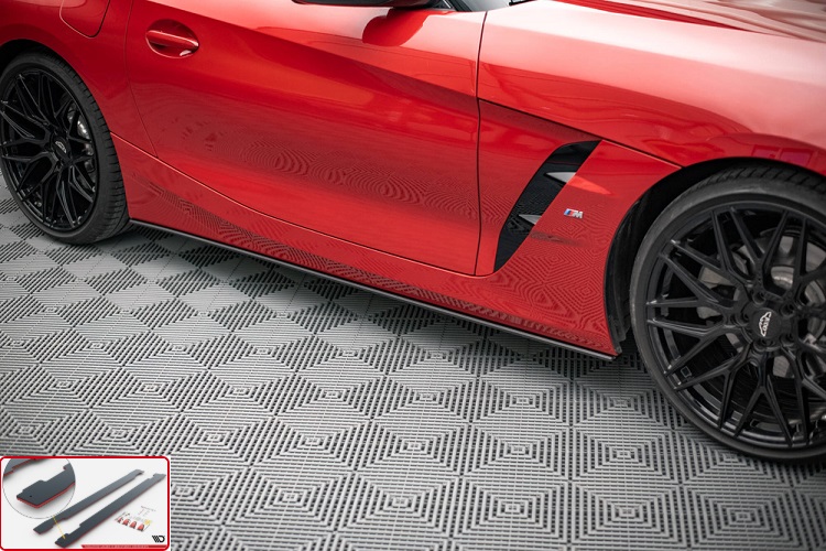 COPPIA SOTTOMINIGONNE STREET PRO MAXTON DESIGN PER BMW Z4 G29 M-PACK PRE FACELIFT (BORDO ROSSO)