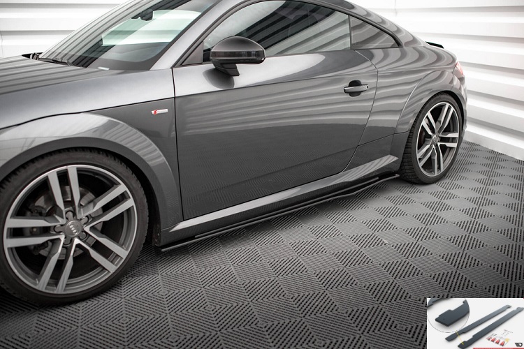 COPPIA SOTTOMINIGONNE STREET PRO MAXTON DESIGN PER AUDI TT 8S CON S-LINE PRE-RESTYLING (NERE)