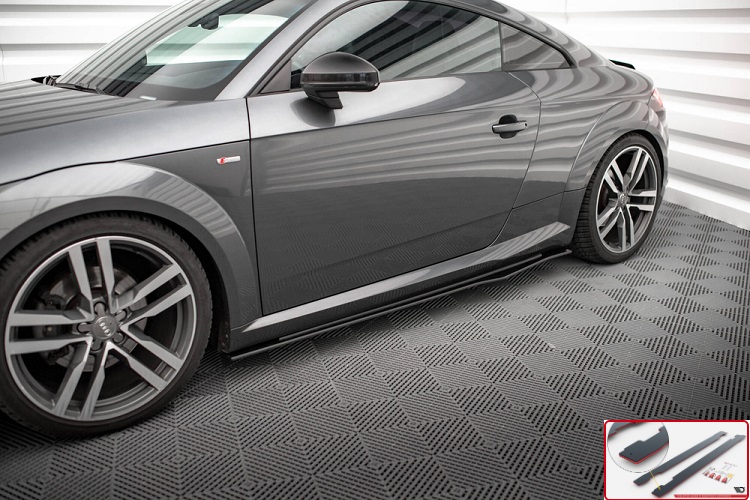 COPPIA SOTTOMINIGONNE STREET PRO MAXTON DESIGN PER AUDI TT 8S CON S-LINE PRE-RESTYLING (BORDO ROSSO)