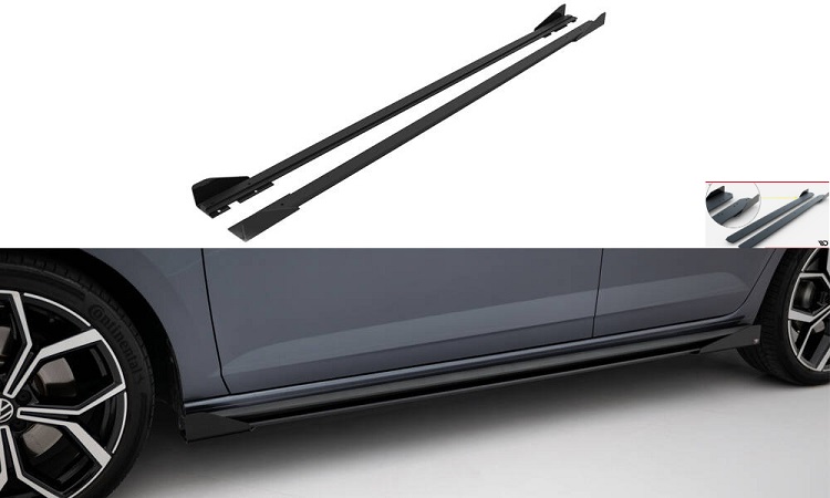 COPPIA SOTTOMINIGONNE + FLAPS STREET PRO MAXTON DESIGN PER VW POLO AW GTI RESTYLING (NERE)