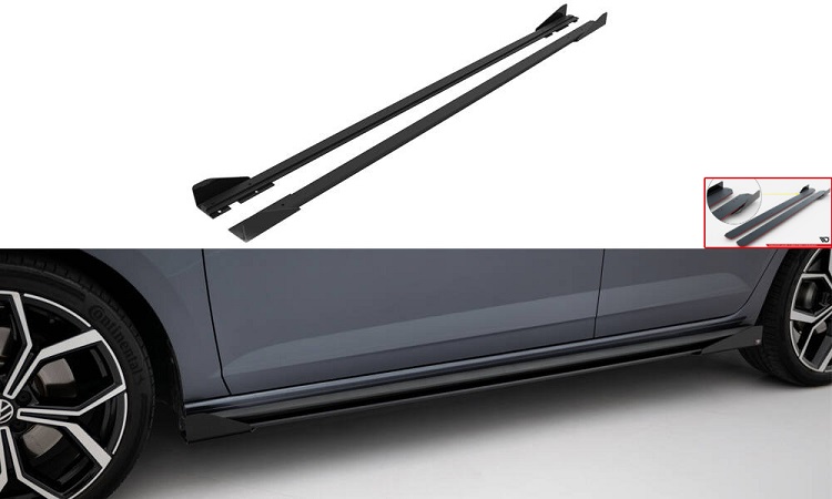 COPPIA SOTTOMINIGONNE + FLAPS STREET PRO MAXTON DESIGN PER VW POLO AW GTI RESTYLING (BORDO ROSSO)