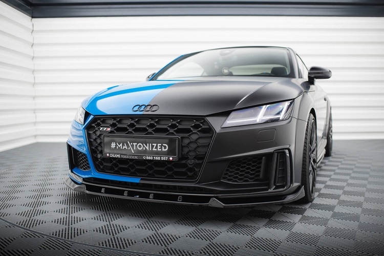 LAMA SOTTOPARAURTI ANTERIORE V.1 MAXTON DESIGN PER AUDI TT 8S S-LINE RESTYLING NERO LUCIDO