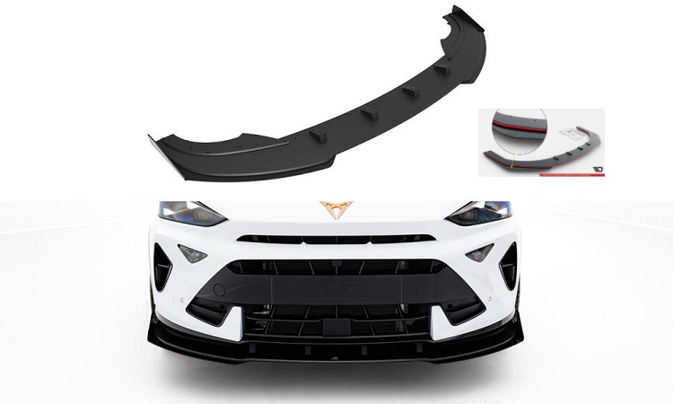 LAMA SOTTOPARAURTI ANTERIORE + FLAPS STREET PRO MAXTON DESIGN PER CUPRA FORMENTOR MK1 FACELIFT (BORDO ROSSO)