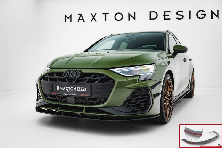 LAMA SOTTOPARAURTI ANTERIORE STREET PRO MAXTON DESIGN PER AUDI S3 8Y FACELIFT SPORTBACK (BORDO ROSSO)