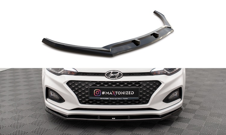 LAMA SOTTOPARAURTI ANTERIORE V.1 MAXTON DESIGN PER HYUNDAI I20 MK2 FACELIFT NERO LUCIDO 