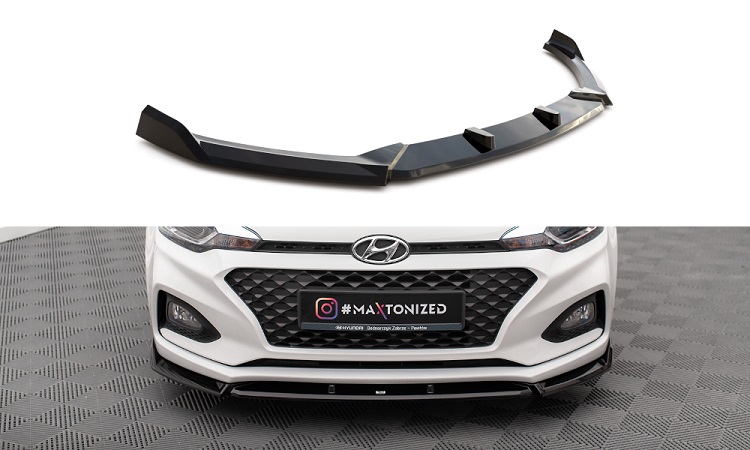 LAMA SOTTOPARAURTI ANTERIORE V.2 MAXTON DESIGN PER HYUNDAI I20 MK2 FACELIFT NERO LUCIDO 