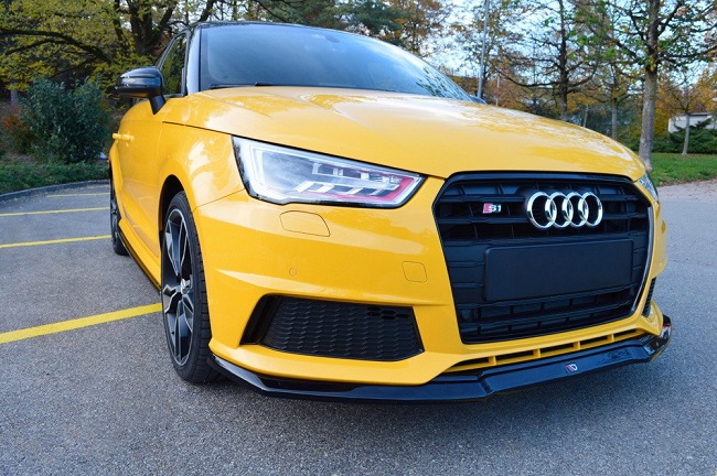LAMA SOTTOPARAURTI ANTERIORE MAXTON DESIGN PER AUDI S1 8X NERO LUCIDO