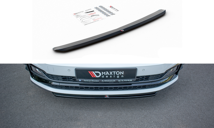 LAMA SOTTOPARAURTI ANTERIORE V.4 MAXTON DESIGN PER VW POLO AW GTI PRE-RESTYLING NERO LUCIDO 