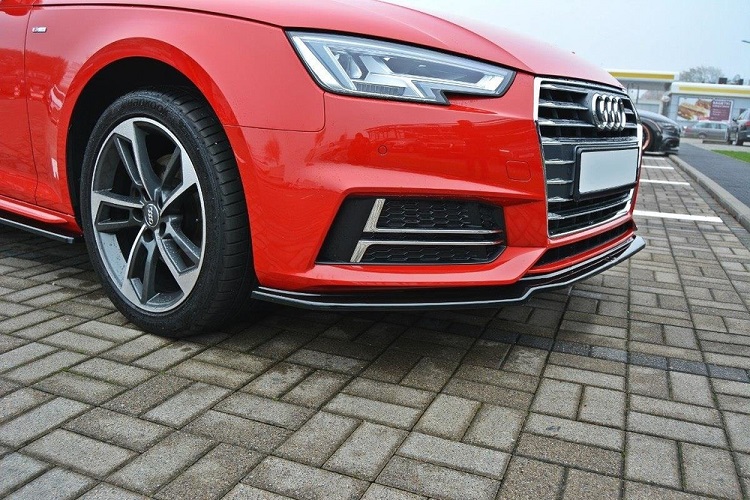 LAMA SOTTOPARAURTI ANTERIORE V.1 MAXTON DESIGN PER AUDI A4 B9 AVANT S-LINE PRE RESTYLING NERA LUCIDA