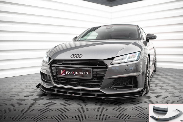 LAMA SOTTOPARAURTI ANTERIORE + FLAPS STREET PRO MAXTON DESIGN PER AUDI TT 8S CON S-LINE PRE-RESTYLING