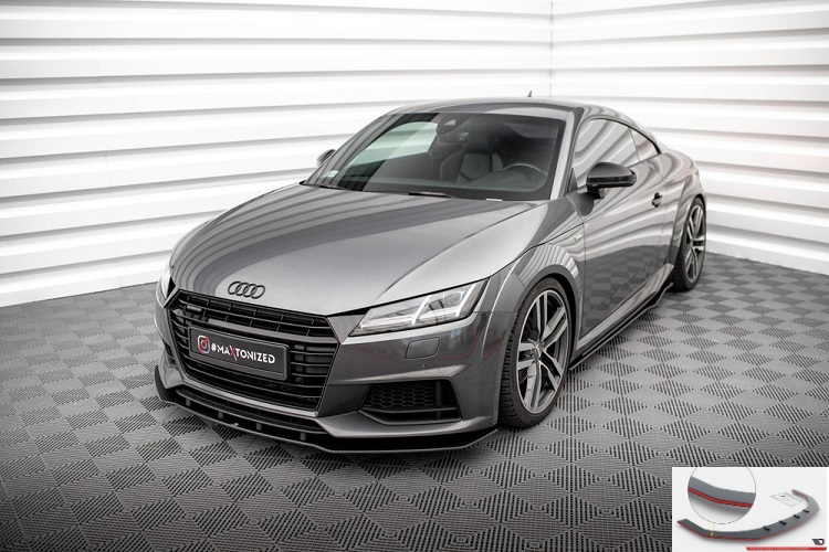 LAMA SOTTOPARAURTI ANTERIORE STREET PRO MAXTON DESIGN PER AUDI TT 8S CON S-LINE PRE-RESTYLING (BORDO ROSSO)