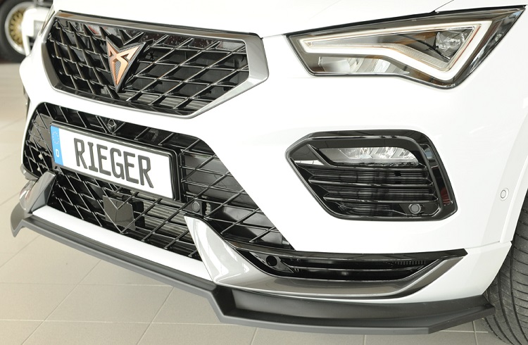 LAMA SPLITTER SOTTOPARAURTI ANTERIORE PER CUPRA ATECA RESTYLING NERO OPACO RIEGER TUNING
