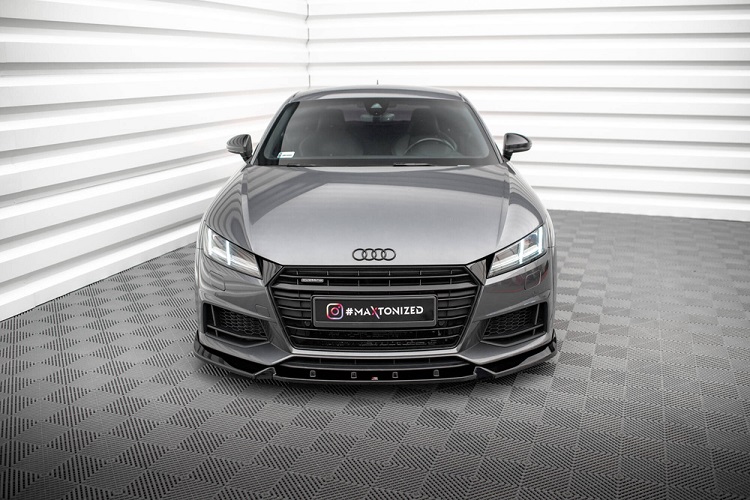 LAMA SOTTOPARAURTI ANTERIORE V.2 MAXTON DESIGN PER AUDI TTS 8S PRE-RESTYLING NERO LUCIDO