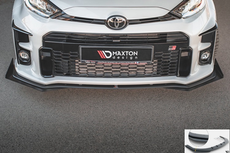 LAMA SOTTOPARAURTI ANTERIORE + FLAPS STREET PRO MAXTON DESIGN PER TOYOTA YARIS GR MK4 PRE-RESTYLING 