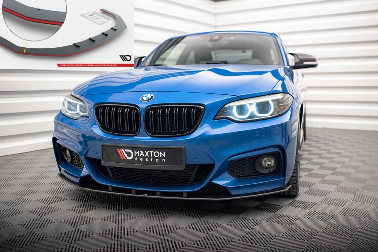 LAMA SOTTOPARAURTI ANTERIORE STREET PRO MAXTON DESIGN PER BMW SERIE 2 F22 M-PACK (BORDO ROSSO)