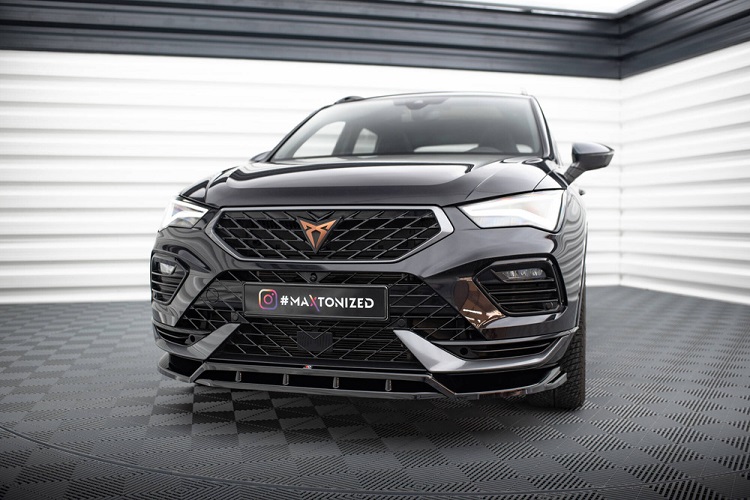LAMA SOTTOPARAURTI ANTERIORE MAXTON DESIGN PER CUPRA ATECA MK1 RESTYLING NERA LUCIDA