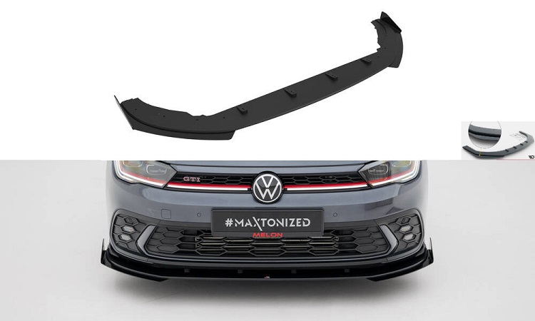 LAMA SOTTOPARAURTI ANTERIORE + FLAPS STREET PRO MAXTON DESIGN PER VW POLO AW GTI RESTYLING