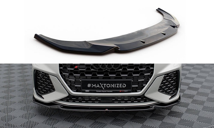LAMA SOTTOPARAURTI ANTERIORE V.1 MAXTON DESIGN PER AUDI RSQ3 F3 SPORTBACK NERO LUCIDO 