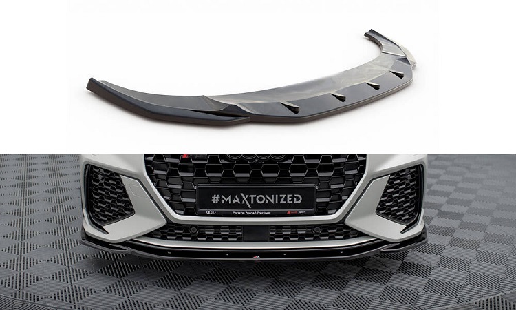 LAMA SOTTOPARAURTI ANTERIORE V.2 MAXTON DESIGN PER AUDI RSQ3 F3 SPORTBACK NERO LUCIDO 