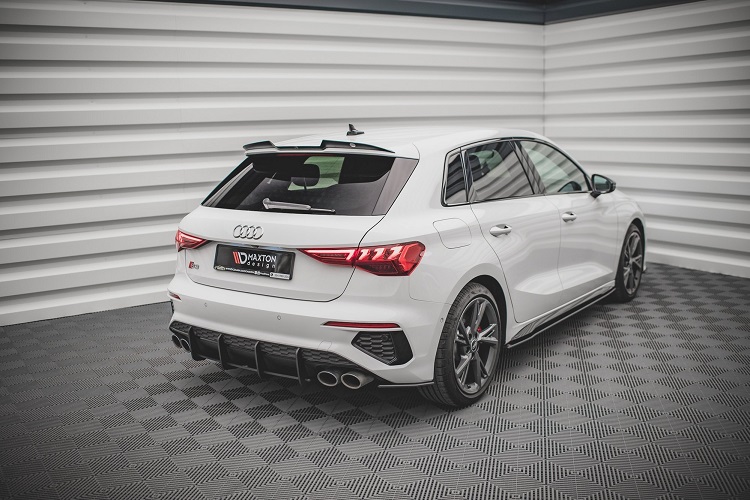 SPOILER CAP V.1 MAXTON DESIGN PER AUDI S3 8Y FACELIFT SPORTBACK NERO LUCIDO