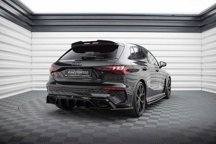 SPOILER CAP V.2 MAXTON DESIGN PER AUDI S3 8Y FACELIFT SPORTBACK NERO LUCIDO