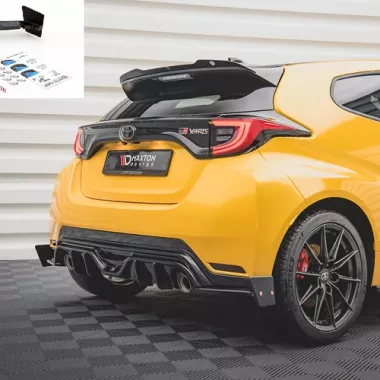 APPENDICI DIFFUSORE POSTERIORE SPORTIVO V.4 + FLAPS PER TOYOTA YARIS GR MK4 PRE-RESTYLING NERE LUCIDE MAXTON DESIGN