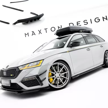 BODY KIT MAXTON DESIGN V.1 NERO LUCIDO PER SKODA OCTAVIA RS MK4 COMBI PRE RESTYLING