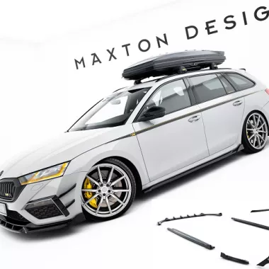BODY KIT MAXTON DESIGN V.2 NERO LUCIDO PER SKODA OCTAVIA RS MK4 COMBI PRE RESTYLING