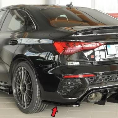 COPPIA APPENDICI DIFFUSORE POSTERIORE SPORTIVO NERO LUCIDO RIEGER TUNING PER AUDI RS3 8Y PRE-RESTYLING SPORTBACK