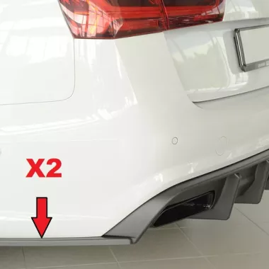 COPPIA APPENDICI DIFFUSORE POSTERIORE SPORTIVO PER AUDI A6 4G C7 FACELIFT AVANT/SEDAN CON S-LINE NERE OPACHE RIEGER TUNING