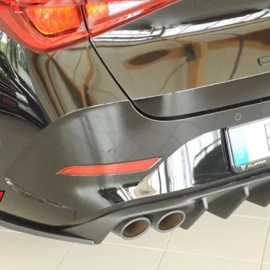 COPPIA APPENDICI DIFFUSORE POSTERIORE SPORTIVO PER CUPRA LEON KL MK4 FACELIFT RIEGER TUNING NERO OPACO