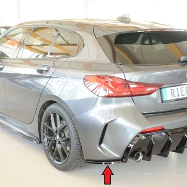 APPENDICI DIFFUSORE POSTERIORE SPORTIVO PER BMW SERIE 1 F40 M-PACK NERE LUCIDE RIEGER TUNING