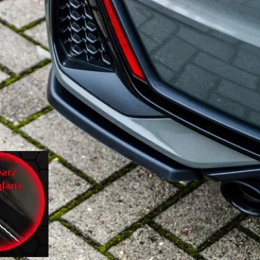 APPENDICI DIFFUSORE POSTERIORE SPORTIVO AUDI A1 GB MK2 CON S-LINE NERE LUCIDE INGO NOAK TUNING