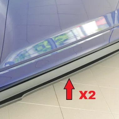 COPPIA SOTTOMINIGONNE NERO OPACO PER VW T-ROC A11 FACELIFT RIEGER TUNING