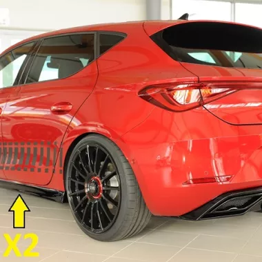 COPPIA MINIGONNE PER AUDI SEAT LEON MK4 (KL) RIEGER TUNING NERE LUCIDE