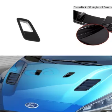 COPPIA PRESE D'ARIA COFANO MAXTON DESIGN PER FORD FOCUS ST / ST-LINE MK4 NERE LUCIDE (PICCOLE)