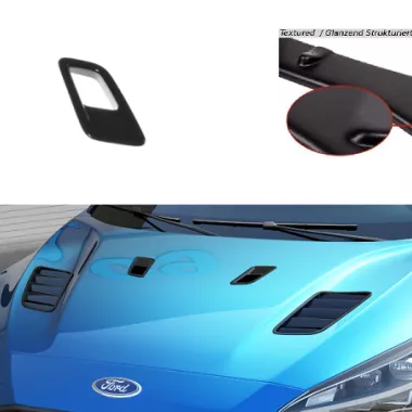 COPPIA PRESE D'ARIA COFANO MAXTON DESIGN PER FORD FOCUS ST / ST-LINE MK4 NERE OPACHE (PICCOLE)