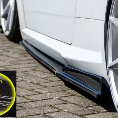 COPPIA SOTTOMINIGONNE CUP RACING CON ALETTE PER AUDI TT 8S CON S-LINE / TTS / TTRS CARBON LOOK INGO NOAK TUNING