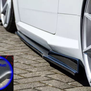 COPPIA SOTTOMINIGONNE CUP RACING CON ALETTE PER AUDI TT 8S CON S-LINE / TTS / TTRS NERO OPACO INGO NOAK TUNING