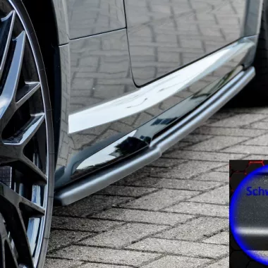 COPPIA SOTTOMINIGONNE CUP RACING PER AUDI TT 8S CON S-LINE / TTS FACELIFT NERO OPACO INGO NOAK TUNING