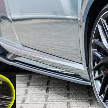 COPPIA SOTTOMINIGONNE CUP CON ALETTE PER AUDI TT 8S CON S-LINE / TTS FACELIFT CARBON LOOK INGO NOAK TUNING