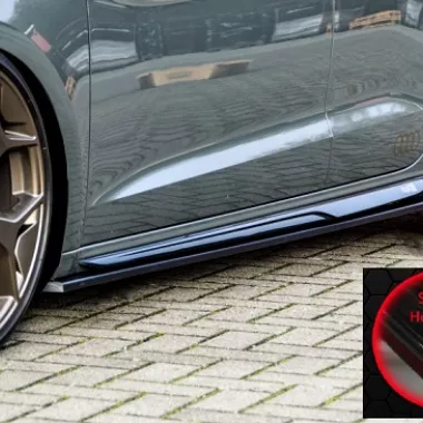 COPPIA SOTTOMINIGONNE CUP 4 AUDI A1 GB MK2 CON S-LINE NERO LUCIDO INGO NOAK TUNING