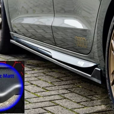 COPPIA SOTTOMINIGONNE CUP 4 AUDI A1 GB MK2 CON S-LINE NERO OPACO INGO NOAK TUNING