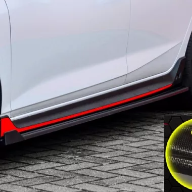 COPPIA SOTTOMINIGONNE CON ALETTE ANTERIORI PER HYUNDAI I20 N CARBON LOOK INGO NOAK TUNING