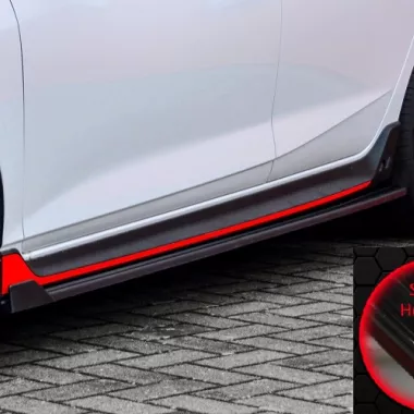 COPPIA SOTTOMINIGONNE CON ALETTE ANTERIORI PER HYUNDAI I20 N NERO LUCIDO INGO NOAK TUNING